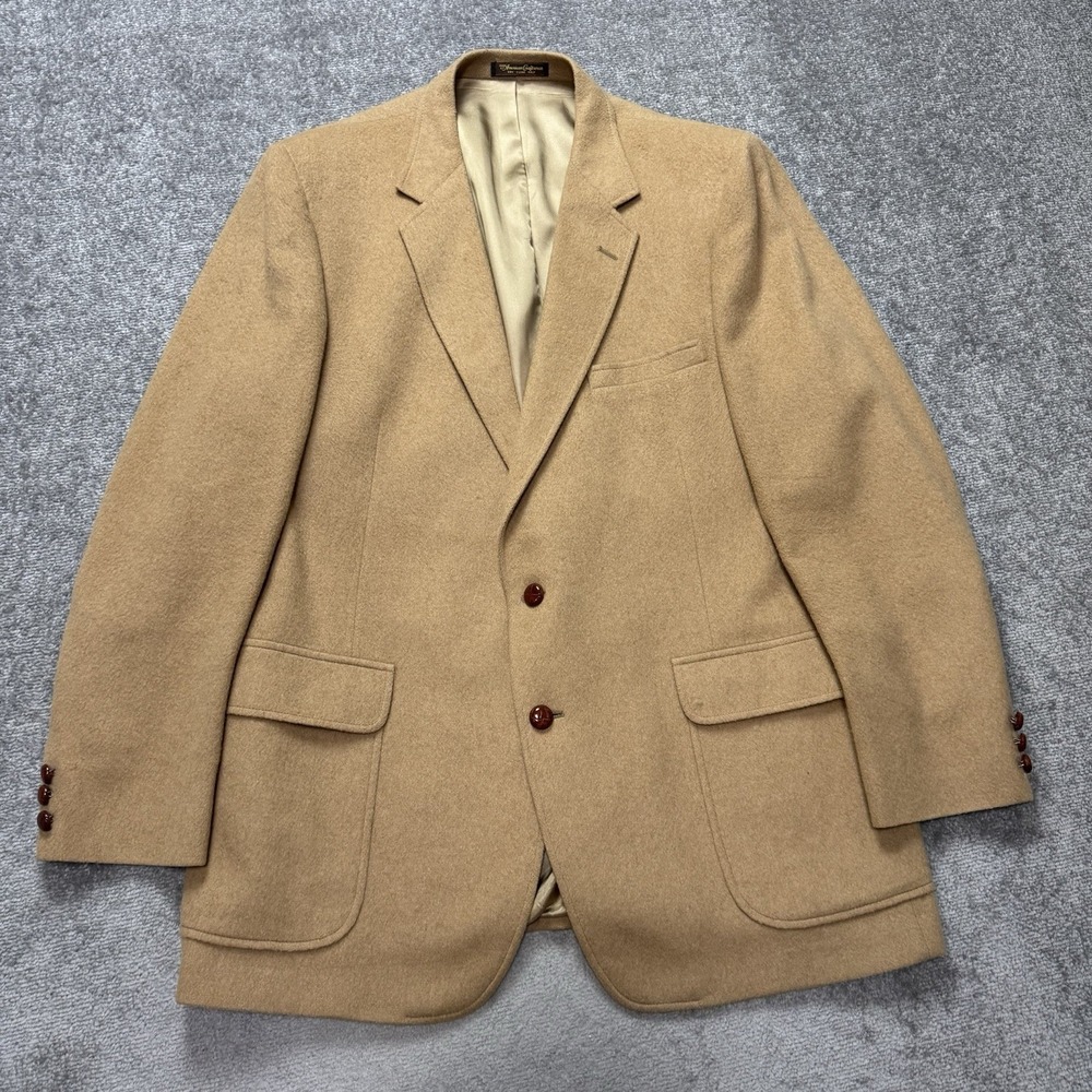 Vintage Camel Hair Suit Jacket Blazer Sport Coat Tan Khaki Brown 48